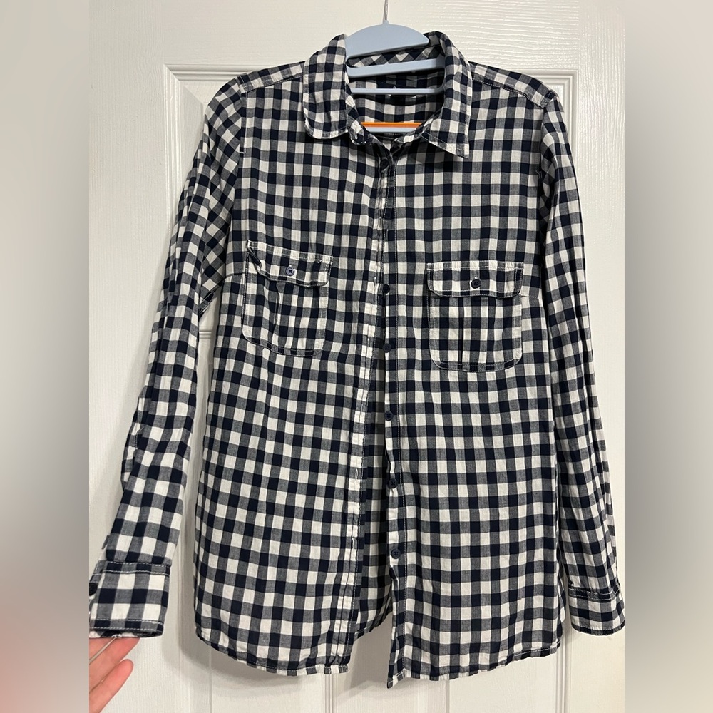 Women’s gingham button down top